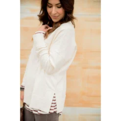 Detailed V Sweatshirt -Women's Clothing Store BB 2215