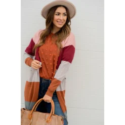 So Soft Color Blocked Tunic Cardigan -Women's Clothing Store BB 2220 aeb88e19 af58 40ef 925f 8af95a781d3f