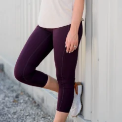 Cropped Thick Stitched Side Pocket Leggings