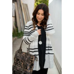 Light Grey Striped Cardigan -Women's Clothing Store BB 2258 b7bd3012 0d09 4e88 959a cf483ca7dda4