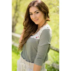 Olive Striped Dotted Bib Tee 9 Olive Striped Dotted Bib Tee -Women's Clothing Store BB 2283 22ebb02d 8d80 4344 80dc 3f5d870034e2