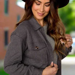 Thermal Raw Edge Shacket -Women's Clothing Store BB 2291 33263fba 74c8 4aa8 a902 8fe5b0190533 520957