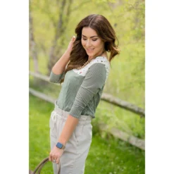 Olive Striped Dotted Bib Tee 11 Olive Striped Dotted Bib Tee -Women's Clothing Store BB 2291 dc245354 8ee3 4908 a2f1 37cb42c3c39b