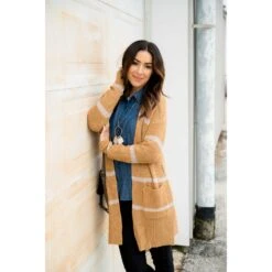 Ivory Striped Rugby Tunic Cardigan -Women's Clothing Store BB 2302 3ee39b53 2d39 46af be14 50be1d78d6f9