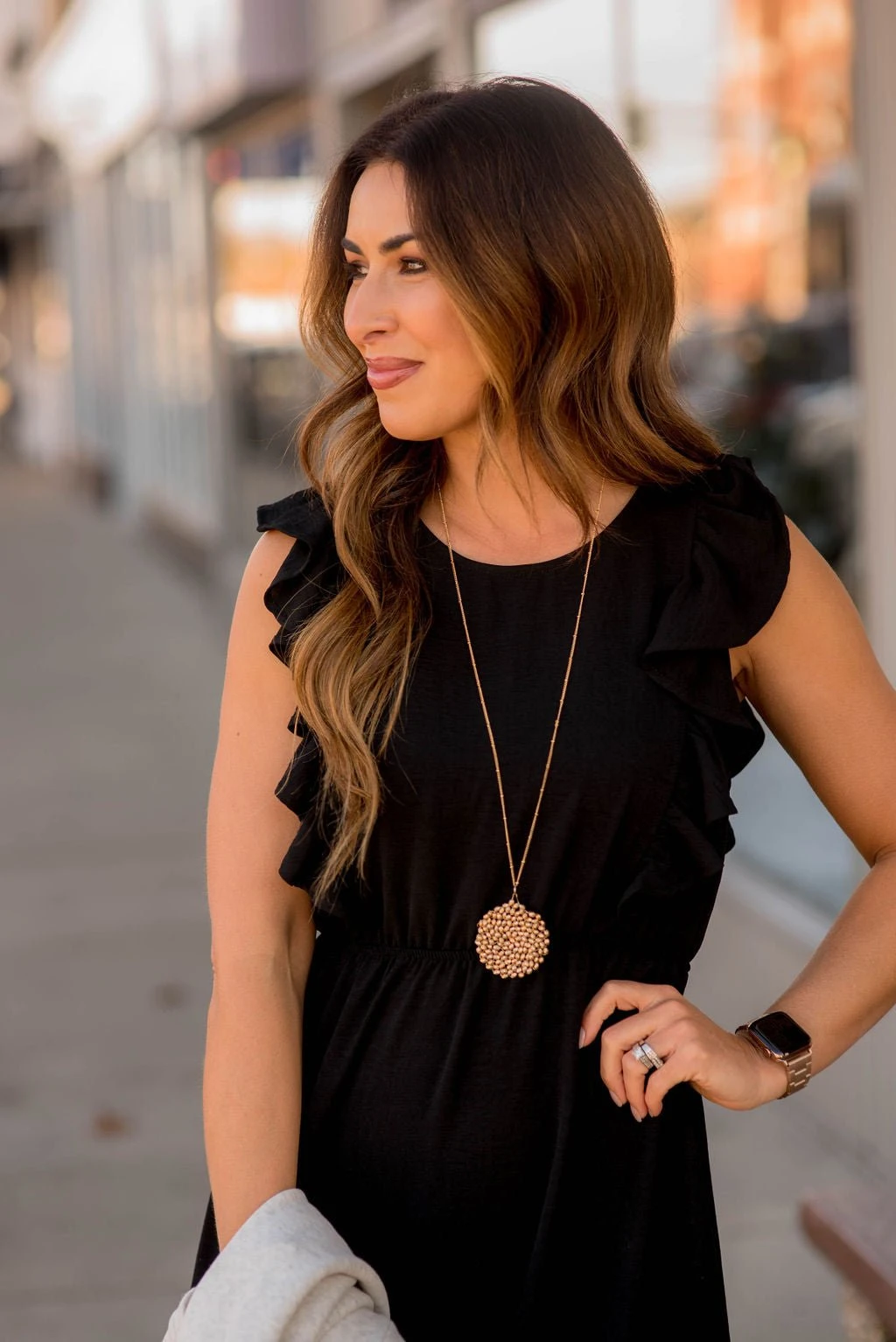 Flutter Accented Cinched Waist Dress 4 Flutter Accented Cinched Waist Dress - Image 4