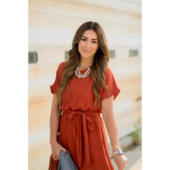 Short Sleeve Tie Dress -Women's Clothing Store BB 2325 d8b41c75 2aea 4760 b099 8a90d2fba258