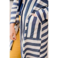 Striped Terry Tunic Cardigan -Women's Clothing Store BB 2365 ff23d888 b8c1 4b7f 812a 339853a87958