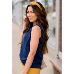 Cinched Shoulder Accent Tank -Women's Clothing Store BB 2377 61b5d5f5 926c 4914 9d41 02524acc086e