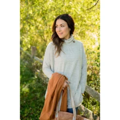 Side Button Knit Cowl Neck -Women's Clothing Store BB 2381