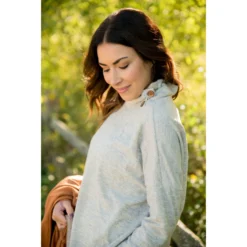 Side Button Knit Cowl Neck -Women's Clothing Store BB 2384