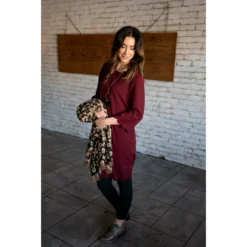 Scalloped 3/4 Sleeve Dress -Women's Clothing Store BB 2392