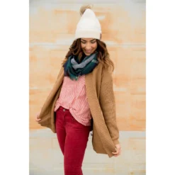 Ribbed Sleeve Cardigan -Women's Clothing Store BB 2404 1