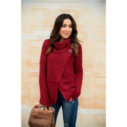 Double Side Button Wrap Cardigan -Women's Clothing Store BB 2407 775989