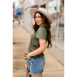 Detailed Eyelet Sleeve Tee -Women's Clothing Store BB 2408 21e5b76e e097 49c1 a3b1 0ce4c92f9550