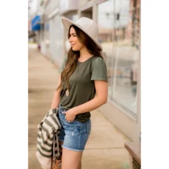 Detailed Eyelet Sleeve Tee -Women's Clothing Store BB 2416 df68d32e cb78 47ad a6ac 1e4ba475f409