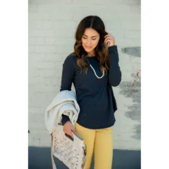 Cotton Slub Long Sleeve Tee -Women's Clothing Store BB 2438