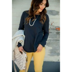 Cotton Slub Long Sleeve Tee -Women's Clothing Store BB 2442