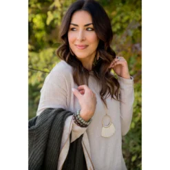 Textured Long Sleeve Tee -Women's Clothing Store BB 2465