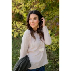 Textured Long Sleeve Tee -Women's Clothing Store BB 2467 f5a6c56d cde6 4d53 b52d 183edbaa1c86