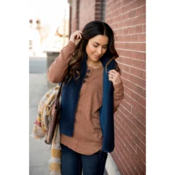 Textured Triple Button Top Long Sleeve Tee 11 Textured Triple Button Top Long Sleeve Tee -Women's Clothing Store BB 2477