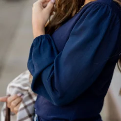 Simple Ribbed Body Blouse Sleeve Tee -Women's Clothing Store BB 2490