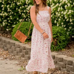 Painted Blossoms Button Accented Midi Dress -Women's Clothing Store BB 2490 020e501d 3303 4972 b5fa ea511ffb31b0 412498