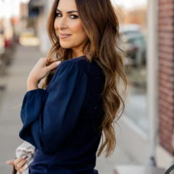 Simple Ribbed Body Blouse Sleeve Tee -Women's Clothing Store BB 2493 afa8e41c a994 4b3b 89a3 edfb35734f36