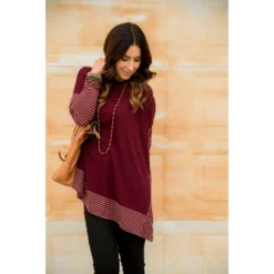 Hint Of Stripes Faux Poncho -Women's Clothing Store BB 2502