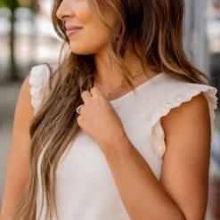 Ribbed Eyelet Ruffle Trim Tank 32 Ribbed Eyelet Ruffle Trim Tank -Women's Clothing Store BB 2513 39e11717 d3c0 4cb0 9884 e0c740468526 487393