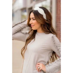 Double Ruffle Trimmed Sweatshirt -Women's Clothing Store BB 2518 cc38f05f 5389 474a b772 ac03a3ad5253