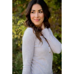 Henley Long Sleeve Tee -Women's Clothing Store BB 2520