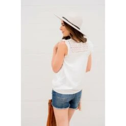 Diamond Cut Out Ruffle Trim Tank -Women's Clothing Store BB 2525 106afc35 0cce 4f27 88fc b5927ae8af25