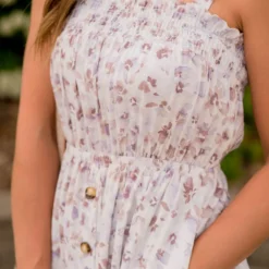 Painted Blossoms Button Accented Midi Dress -Women's Clothing Store BB 2541 4cc96134 35b9 457f 9e81 631a46a4ee38 845909