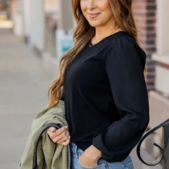 Simple Ribbed Body Blouse Sleeve Tee -Women's Clothing Store BB 2551 0b5c9868 bbd9 4f78 af88 e51c4496953e