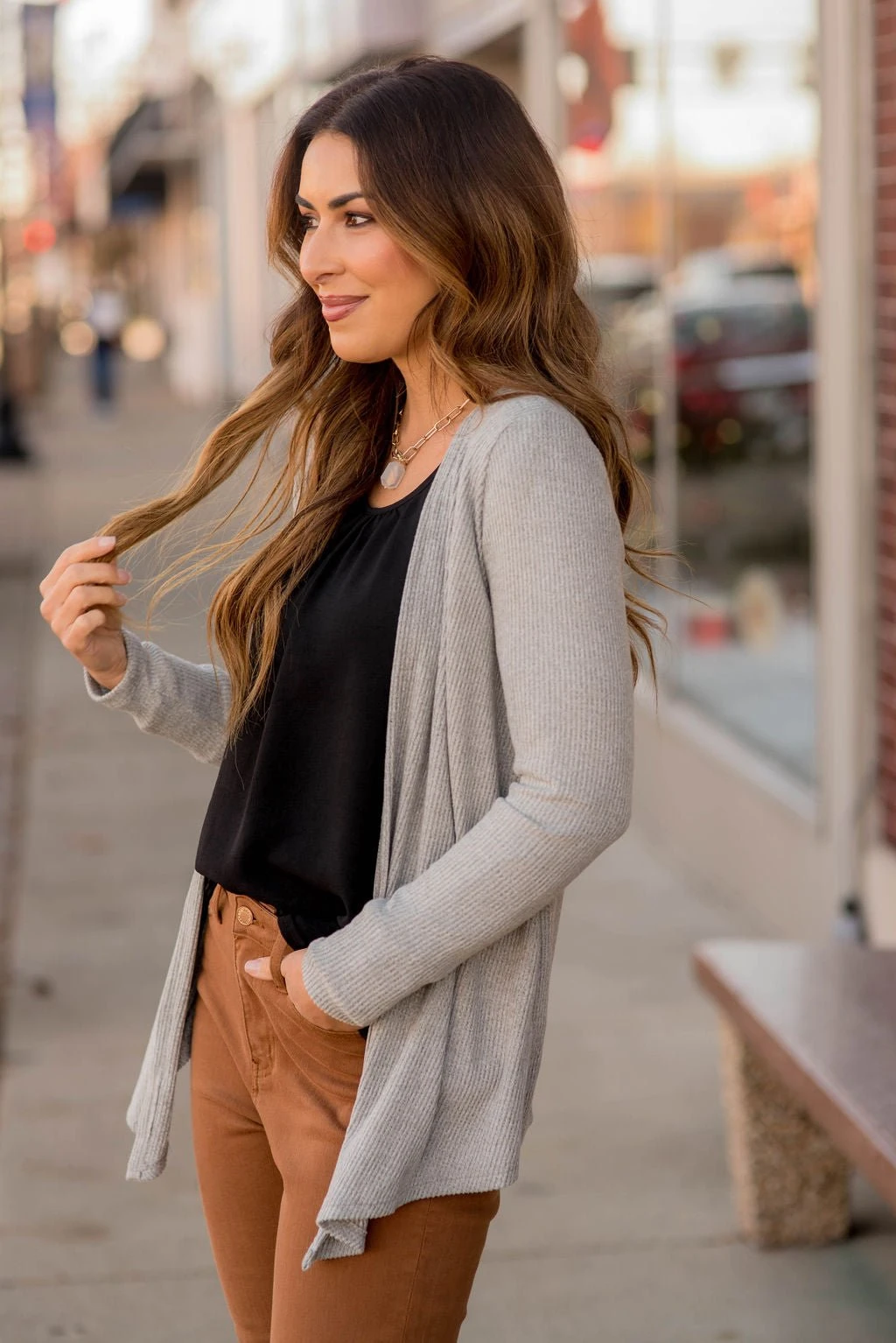 Basic Ribbed Waterfall Cardigan 1 Basic Ribbed Waterfall Cardigan