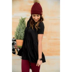 Tiered Ruffle Bottom Tee 20 Tiered Ruffle Bottom Tee -Women's Clothing Store BB 2592