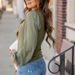 Simple Ribbed Body Blouse Sleeve Tee -Women's Clothing Store BB 2596 b869ec23 c3d3 4163 b124 cf5025c6f0cf