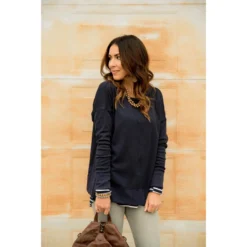 Detailed V Sweatshirt -Women's Clothing Store BB 2600