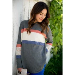 Color Blocked Lace Accent Hoodie -Women's Clothing Store BB 2608 665c05a9 eea5 434d 8a32 108459771124