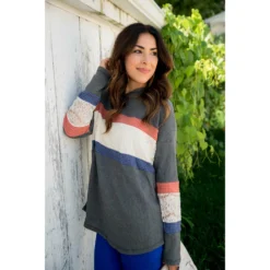 Color Blocked Lace Accent Hoodie -Women's Clothing Store BB 2612 f975aa63 f9c0 4153 8637 0d0c9e81f857