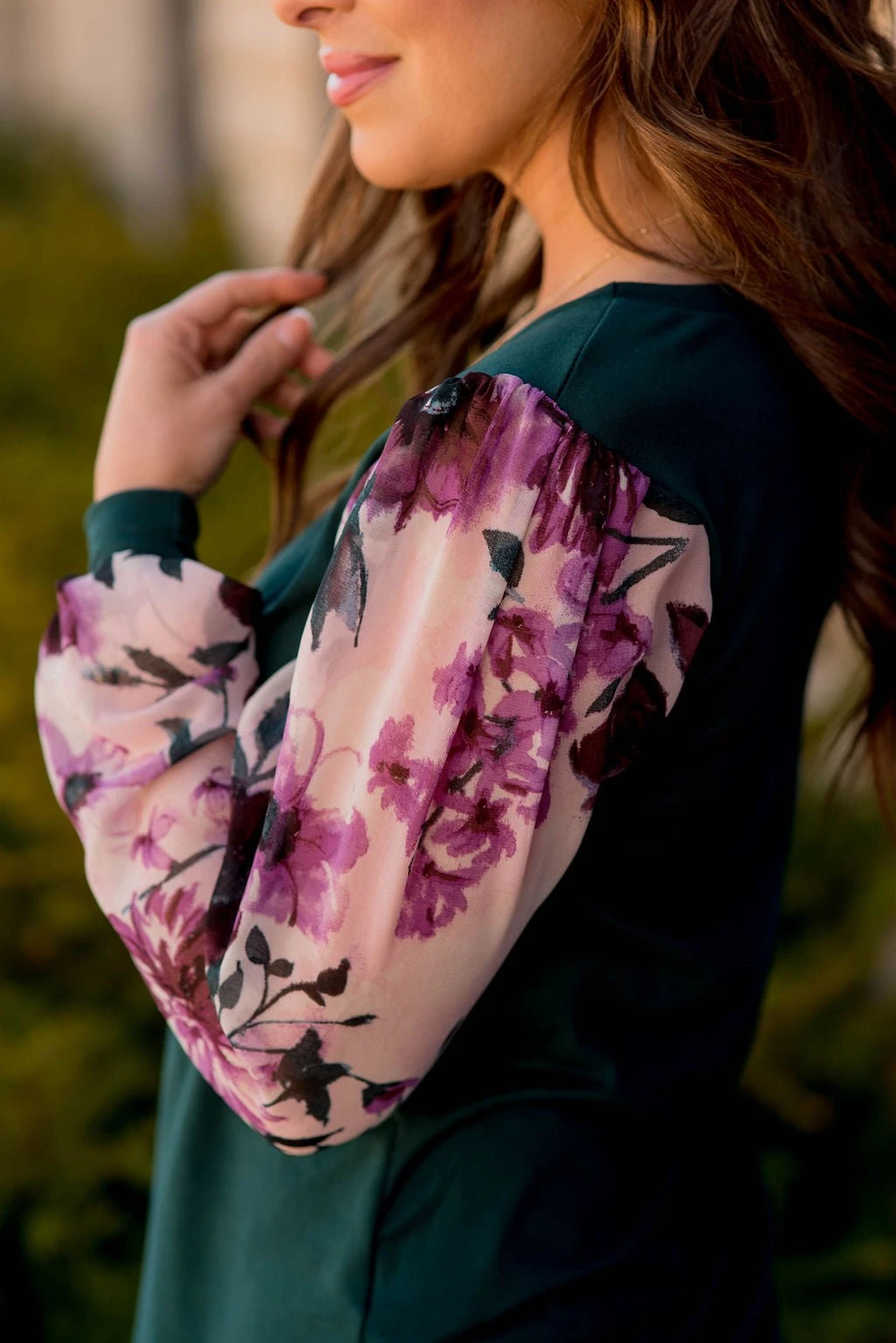 Vintage Blooms Sheer Sleeve Tee 3 Vintage Blooms Sheer Sleeve Tee - Image 3