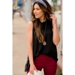 Smocked Top Textured Tank -Women's Clothing Store BB 2648 5ec0600e 83bf 4804 86d9 56a08b40703e