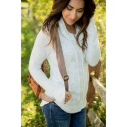 Heathered Cowl Neck Sweatshirt -Women's Clothing Store BB 2654