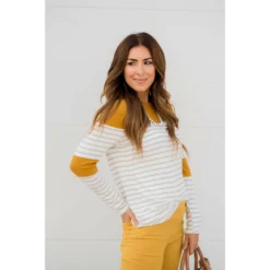 Striped Color Blocked Long Sleeve Tee -Women's Clothing Store BB 2699 0157ba8a cddc 42fb 9313 a8f105e8624e