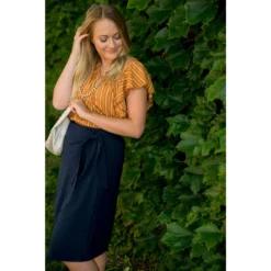 Vertical Striped Ruffle Blouse -Women's Clothing Store BB 2711 scaled 199067