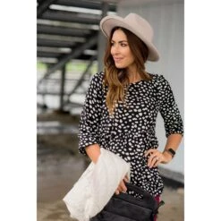 Ruffle Cheetah Blouse -Women's Clothing Store BB 2718 ab4ba44c 0520 447f a028 de0148487860