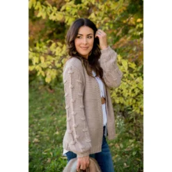 Knitted Detailed Sleeve Cardigan -Women's Clothing Store BB 2721 1