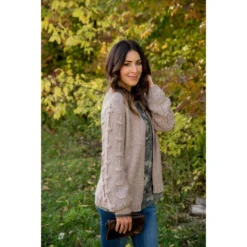 Knitted Detailed Sleeve Cardigan -Women's Clothing Store BB 2722 1