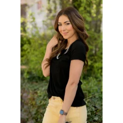 Short Sleeve Textured Pocket Tee 31 Short Sleeve Textured Pocket Tee -Women's Clothing Store BB 2745 3aa3de34 e6d1 4a5c 871a 0363a4b822dd