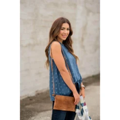 Cinched Neck Textured Dot Tank -Women's Clothing Store BB 2746 30752fb1 da62 4c57 b1c4 ab6fc0be7dab